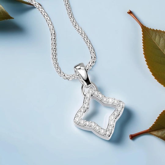 Mora Pendant | 925 Sterling Silver, AAA Grade Cubic Zirconia, Rhodium Plating & Glossy Finish