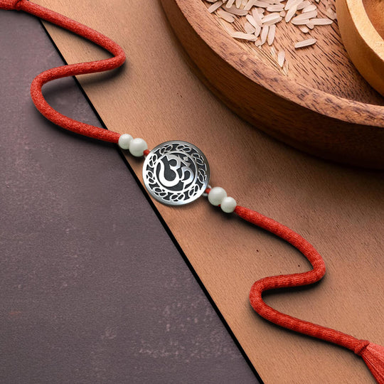 Silver Om Raksha Rakhi | 925 Sterling Silver