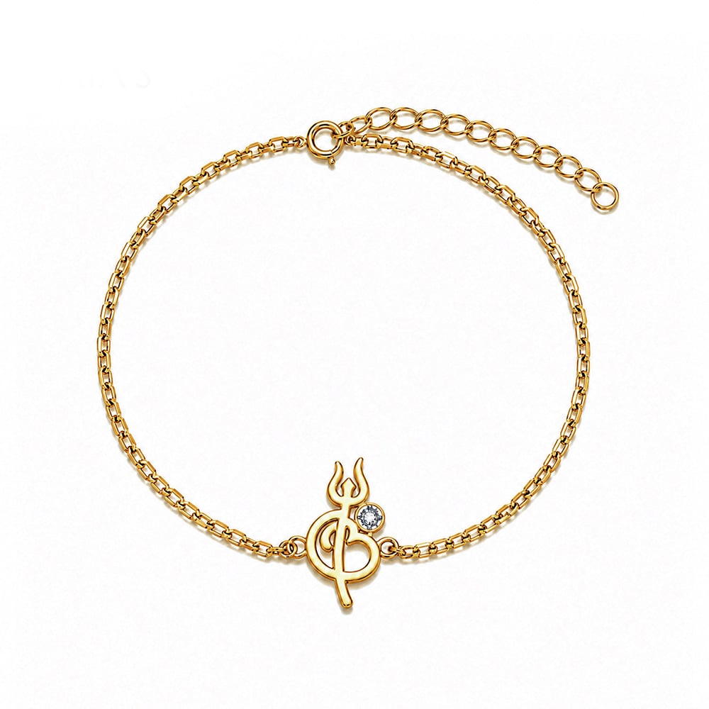 925 Silver Om Trishul Chain Bracelet Rakhi