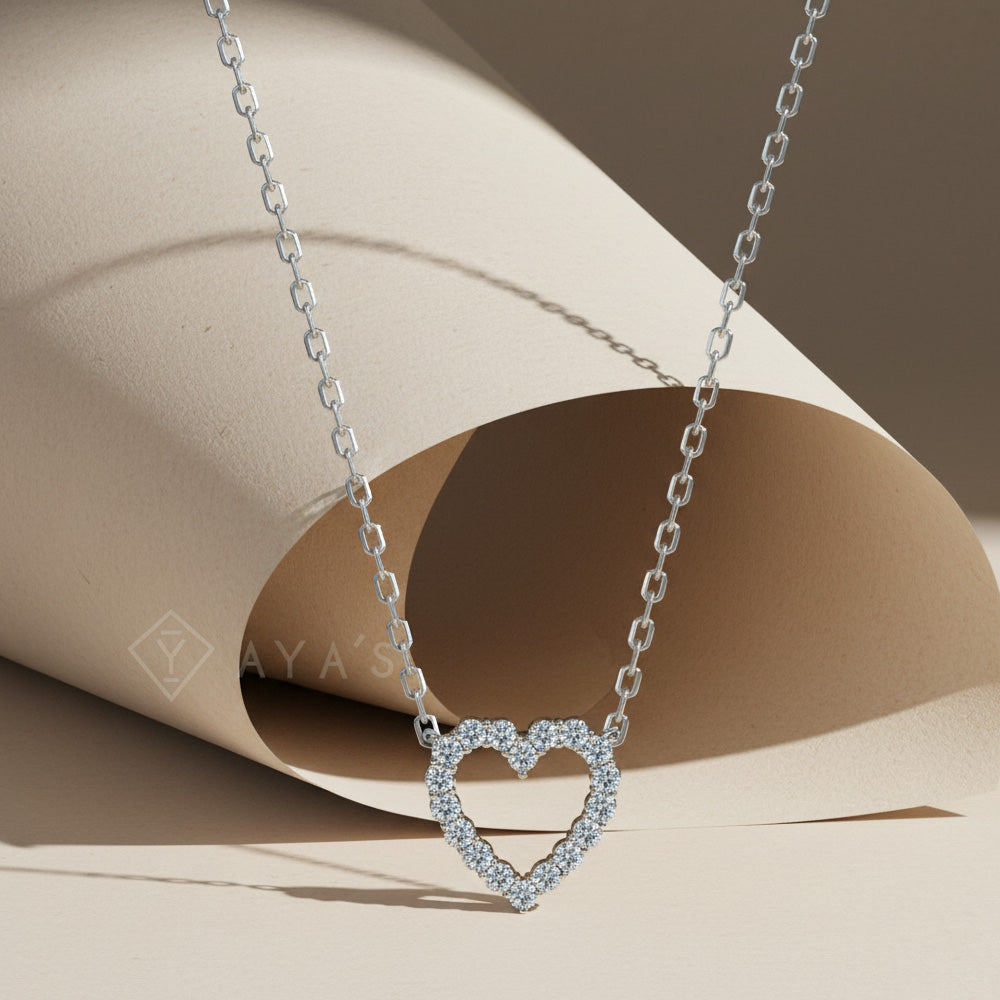 Open Heart Pendant Necklace