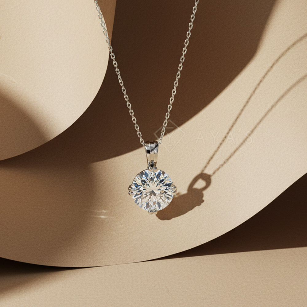 Ophelia Round Solitaire Pendant Necklace