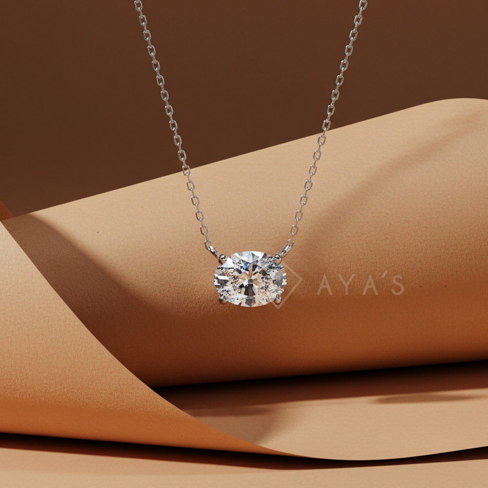 Oval Solitaire Pendant Necklace