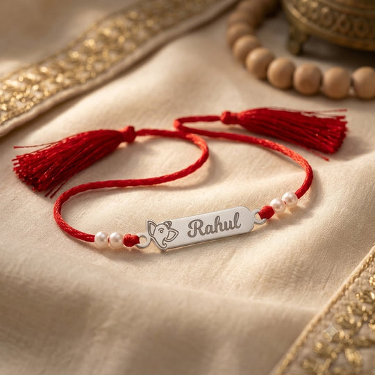 925 Silver Personalised Ganesh Ji Rakhi