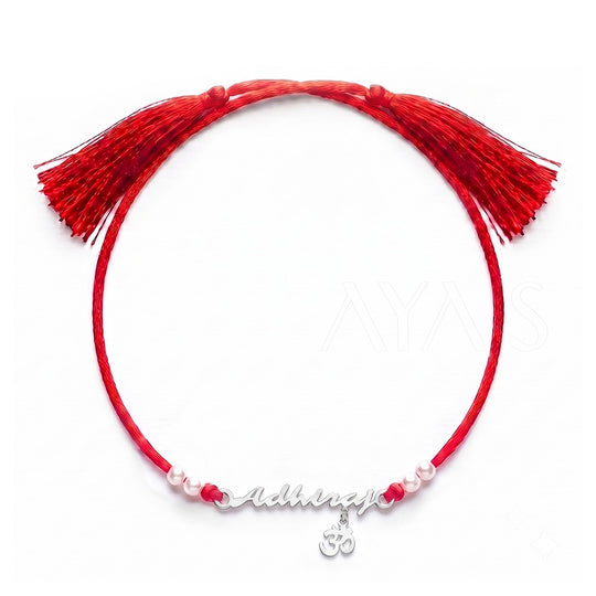 925 Silver Personalised Sacred Signature Om Rakhi