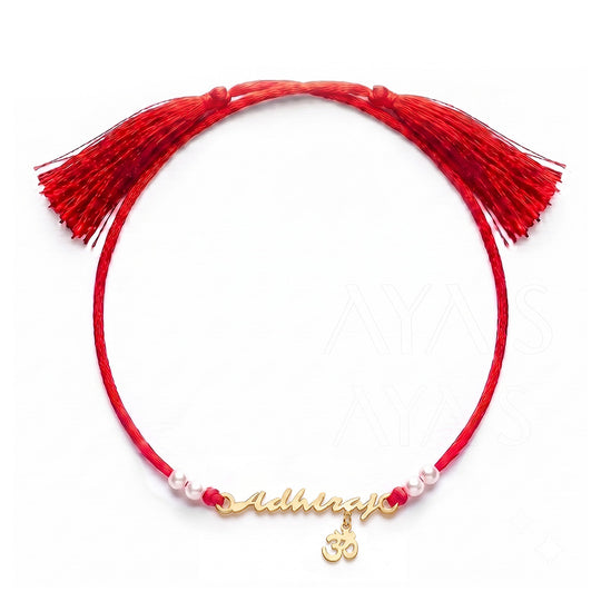 18 Kt Gold Plated Demifine Personalised Sacred Signature Om Rakhi