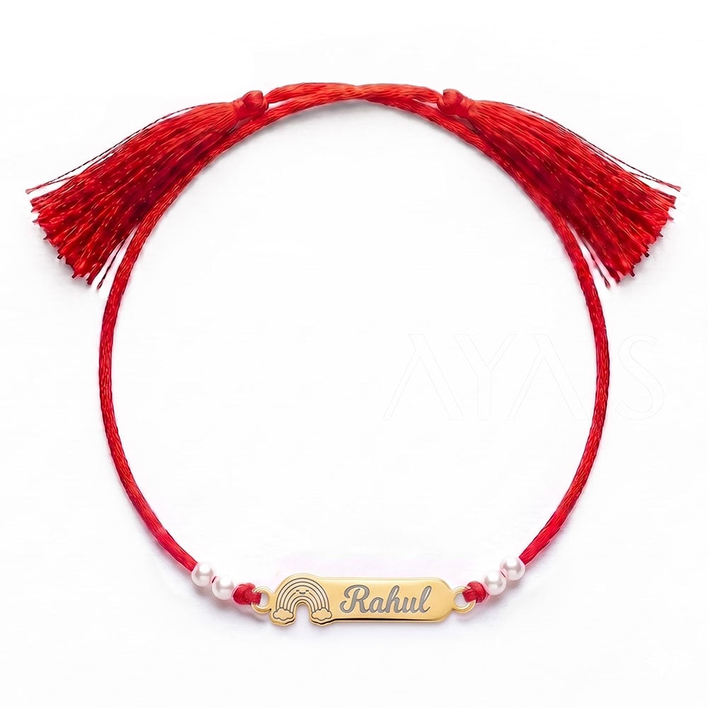 Demifine Personalised Smiley Rainbow Kids Rakhi