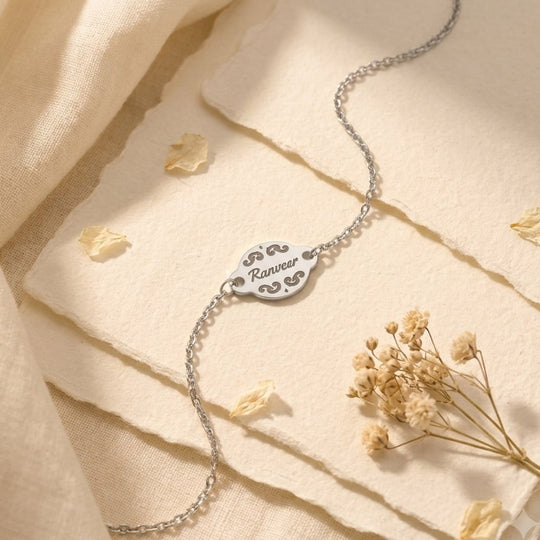 925 Silver Personalised Sneh Sutra Chain Bracelet Rakhi