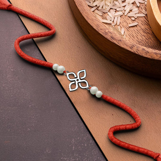 Silver Petal Promise Rakhi | 925 Sterling Silver