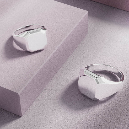 Plain Eryx Couple Rings | 925 Sterling Silver, Rhodium Plating & Glossy Finish