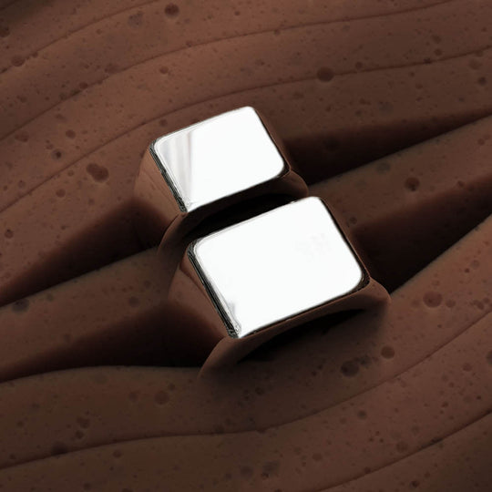 Plain Regal Couple Rings | 925 Sterling Silver, Rhodium Plating & Glossy Finish