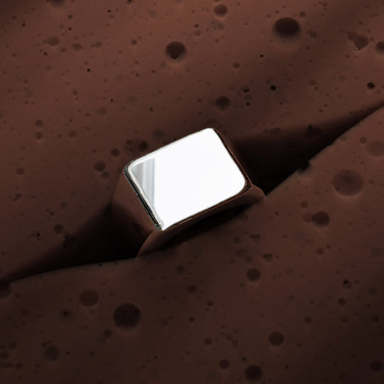 Plain Regal Men's Ring | 925 Sterling Silver, Rhodium Plating & Glossy Finish
