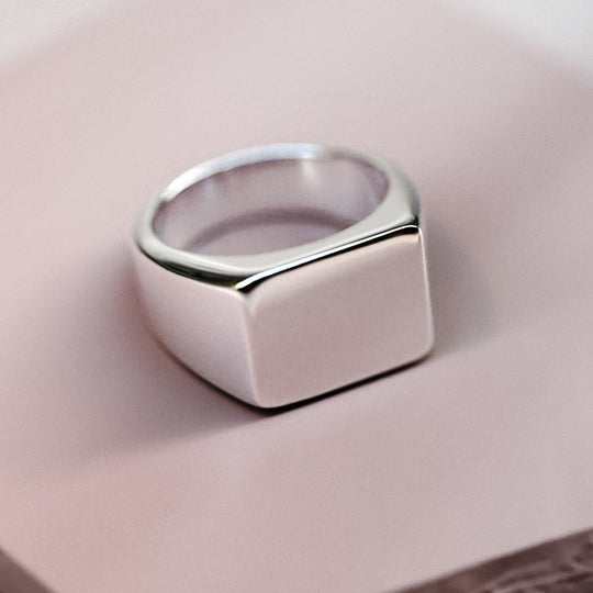 Plain Regal Women's Ring | 925 Sterling Silver, Rhodium Plating & Glossy Finish