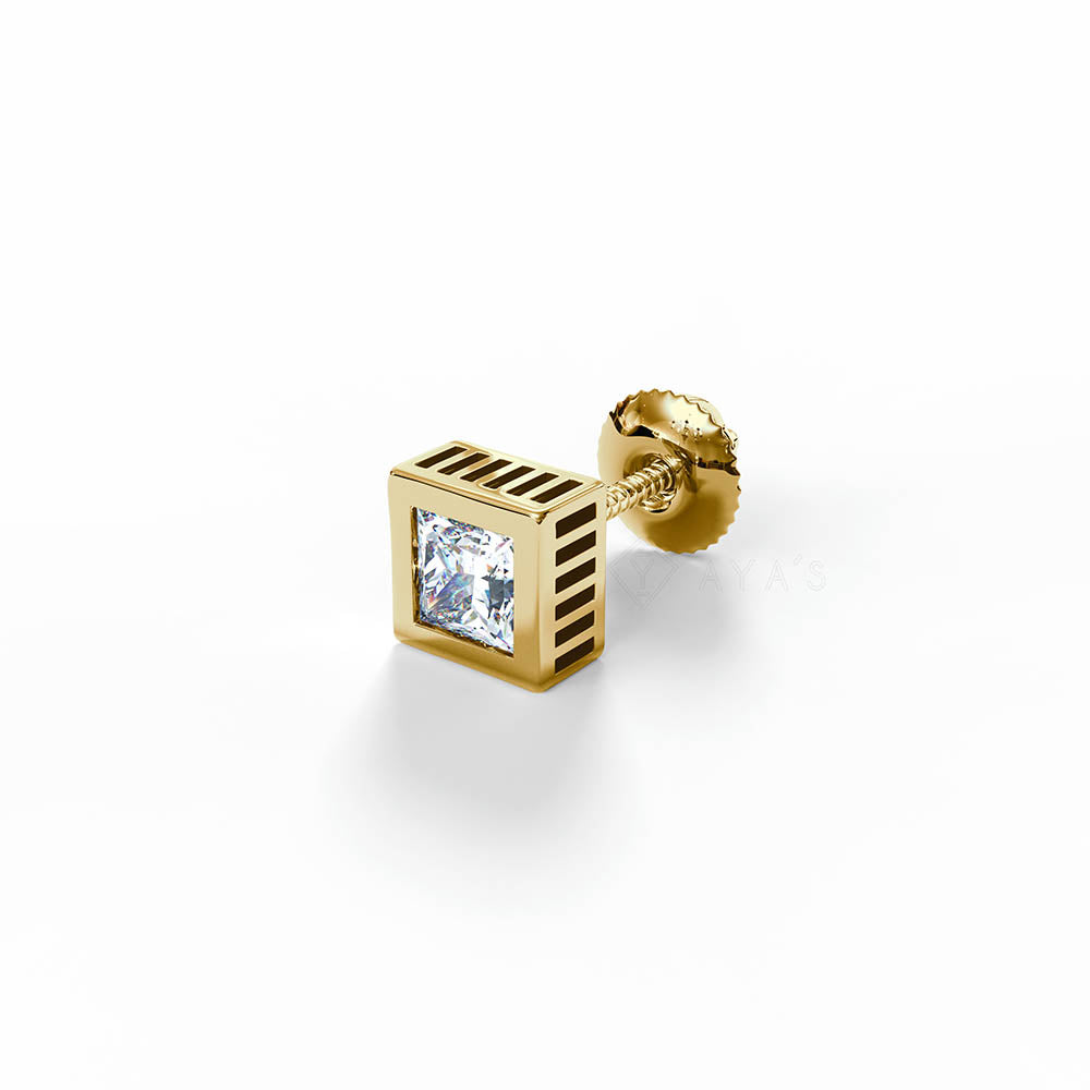 Quart Solitaire CZ Stud Earring (Single Stud) | 925 Sterling Silver, AAAA Grade Cubic Zirconia & Glossy Finish