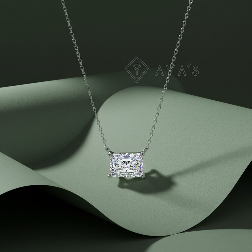 Radiant Cut Solitaire Pendant Necklace