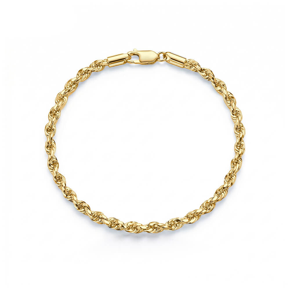 925 Silver Rope Chain Bracelet - 4 mm