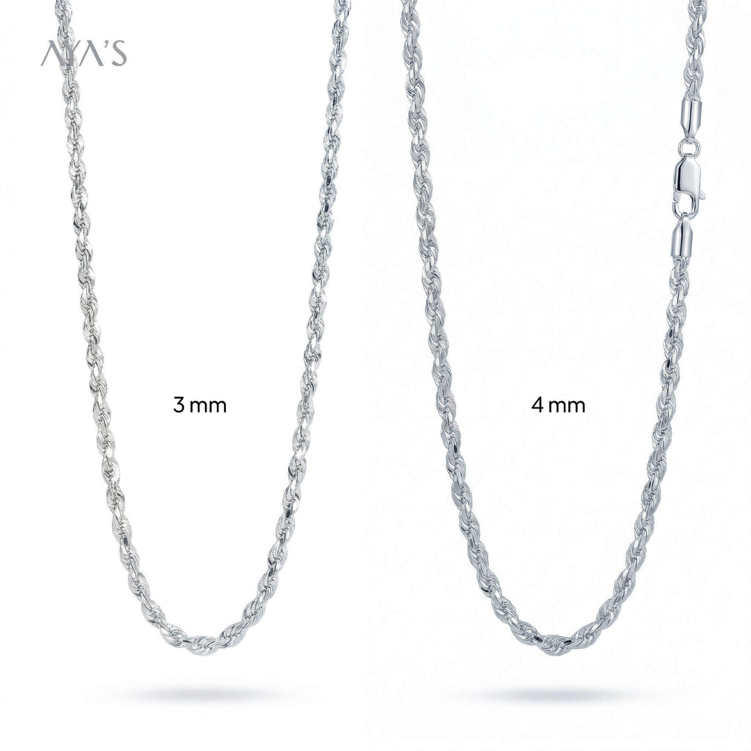 Buy 925 Silver Rope Chain - 3 mm Online - AYA'S