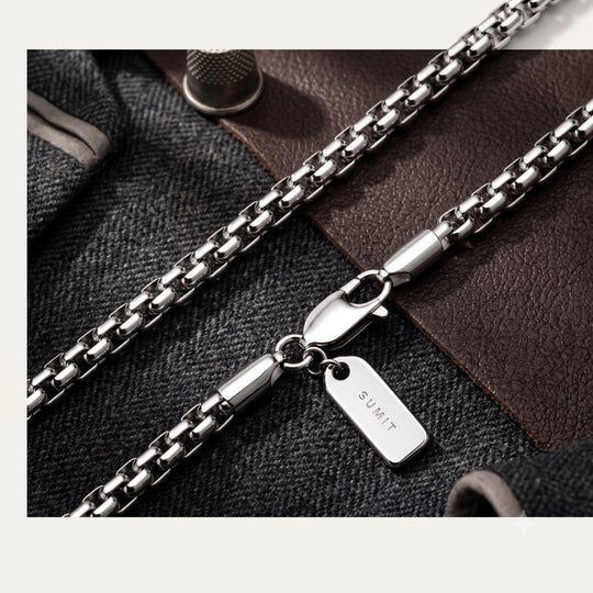 Personalised Roque Chain | 925 Sterling Silver, Rhodium Plating & Glossy Finish