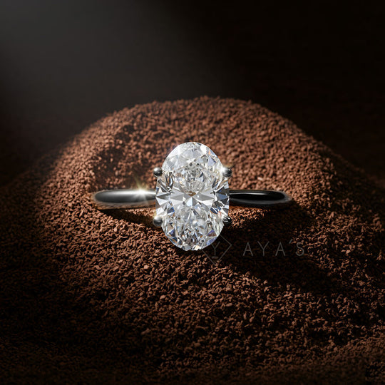 Silver Oval Embrace Solitaire Ring