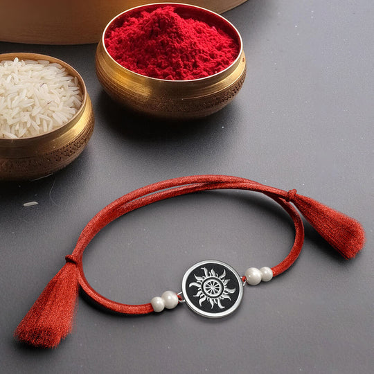 Silver Circle Of Light Rakhi | 925 Sterling Silver