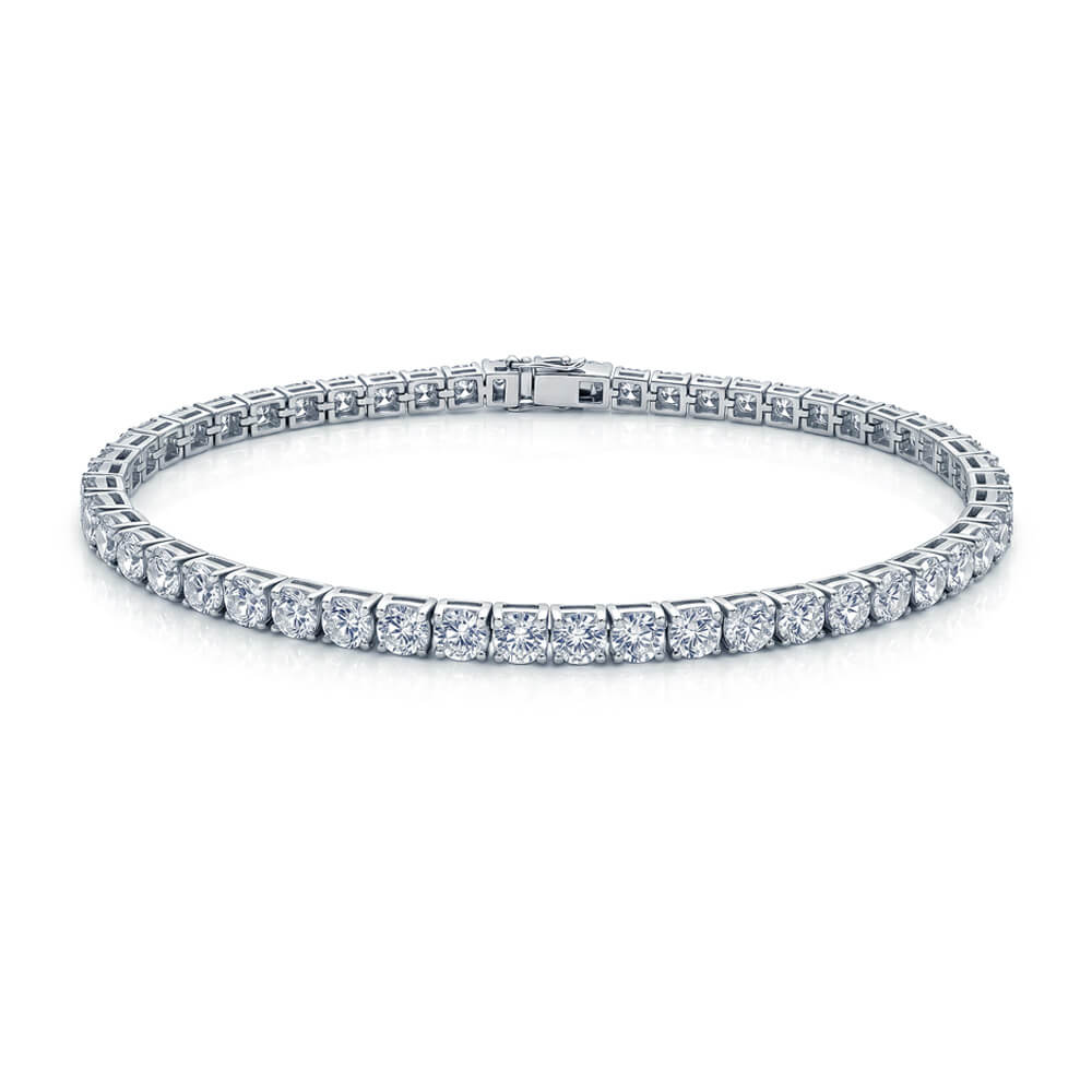 Iced Tennis 925 Sterling Silver Bracelet - 4.5 mm
