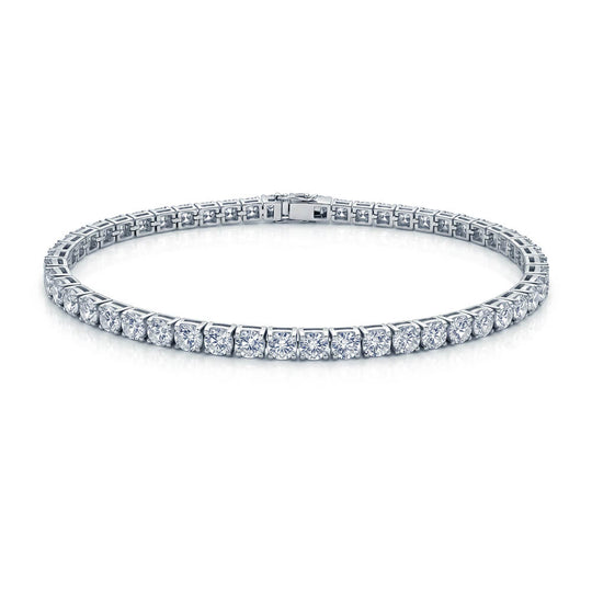 Iced Tennis 925 Sterling Silver Bracelet - 4.5 mm