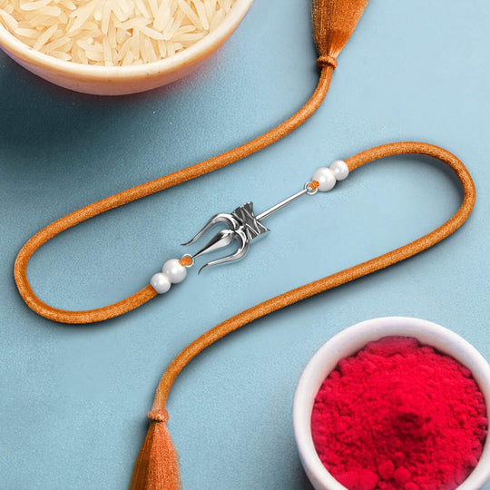 Silver Trishul Rakhi | 925 Sterling Silver