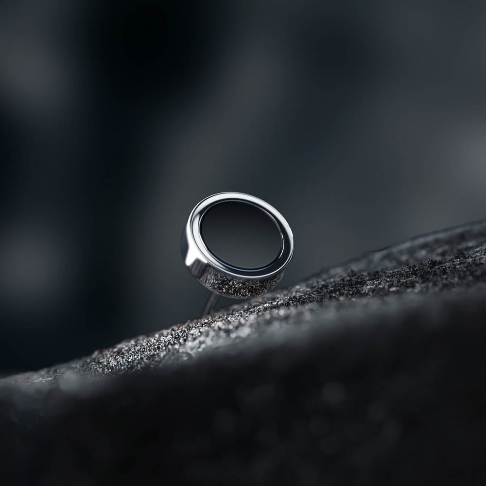 Tuvs Earring (Single Stud) | 925 Sterling Silver, Natural Gemstone, Rhodium Plating & Glossy Polish