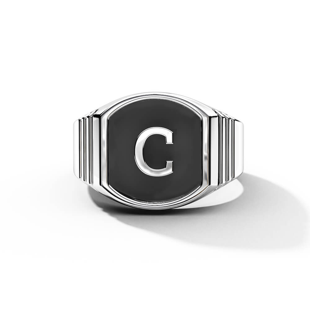 JewelersClub Accent White Diamond Initial Letter Ring for