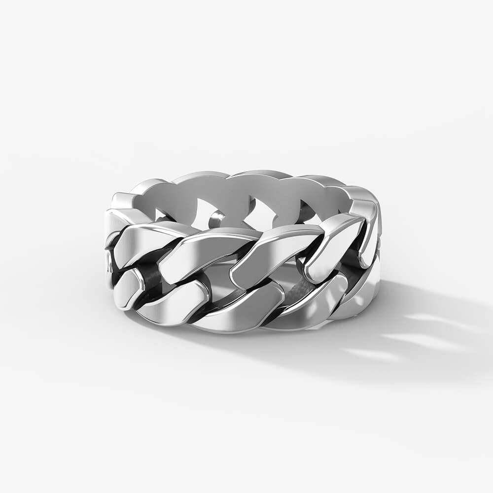 Ferus Ring | 925 Sterling Silver, Rhodium Plating & Glossy Finish