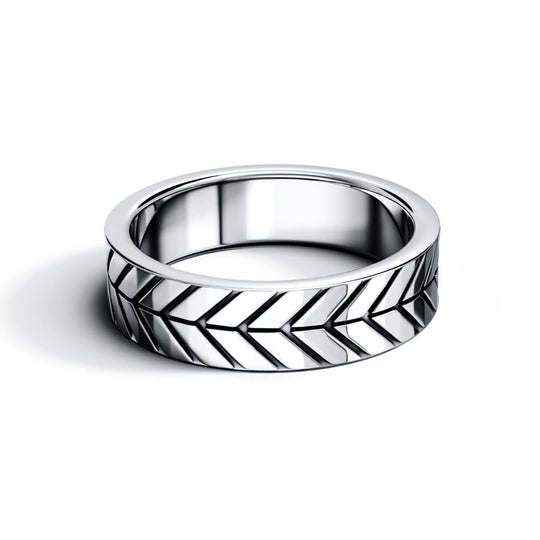 Kiel Ring | 925 Sterling Silver, Rhodium Plating & Glossy Finish