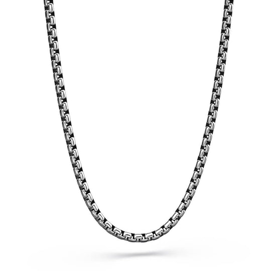 Roque Chain | 925 Sterling Silver, Rhodium Plating & Glossy Finish